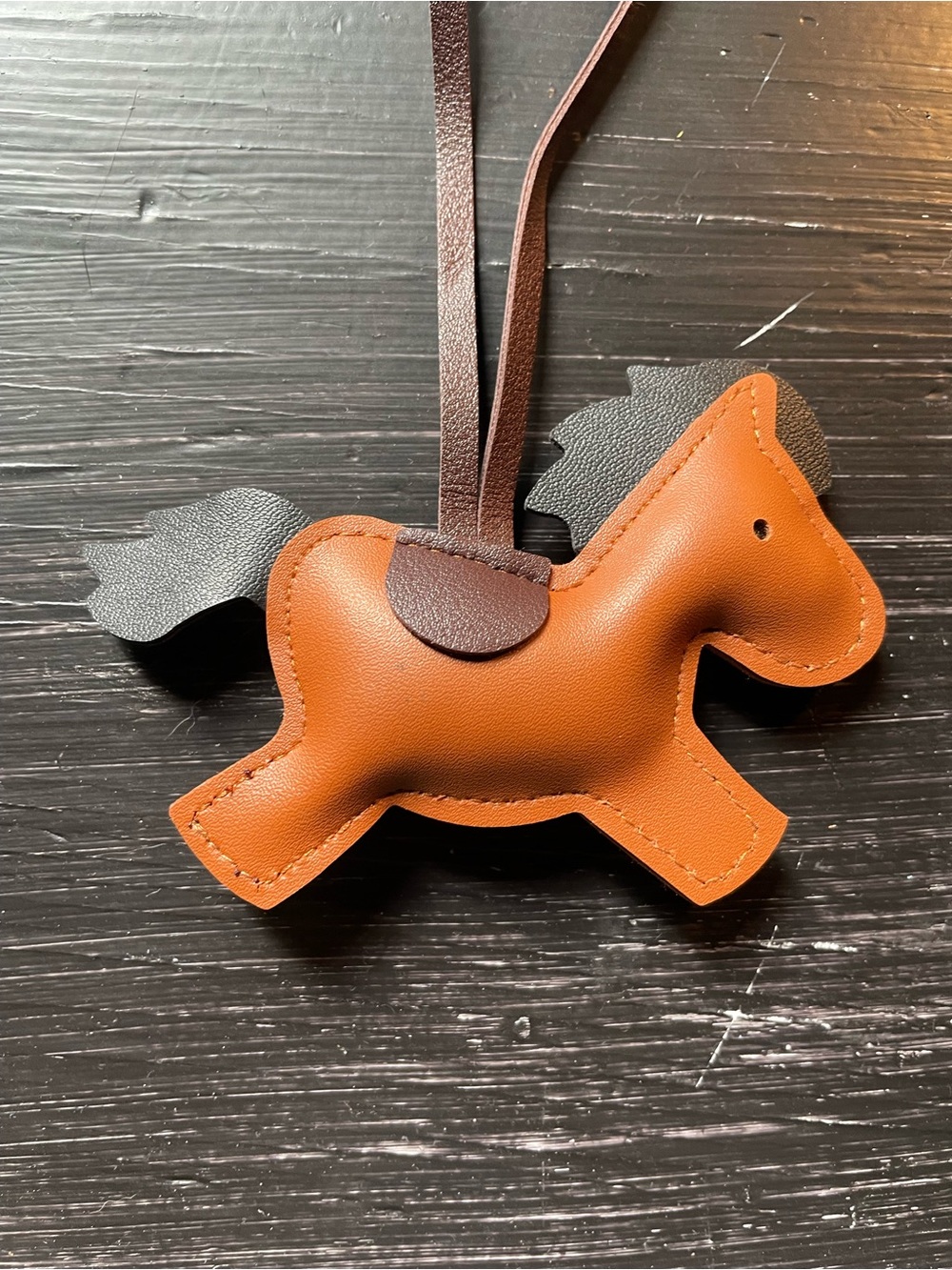 Brown Horse Bag Charm Pendant - Brown